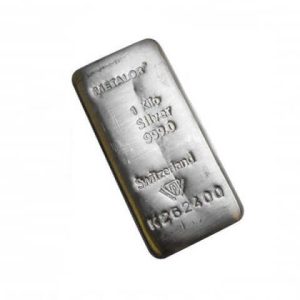 1 Kilo Silver Bar - Random Brand W / Assay 1 kilo metalor silver bar