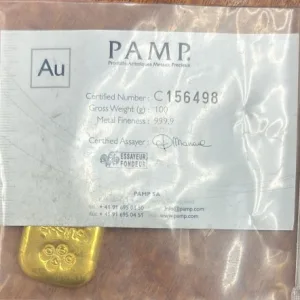 100 Gram Gold Bar - PAMP Suisse(Cast, W/Assay) 100 Gram Gold Bar - PAMP Suisse(Cast, W/Assay)