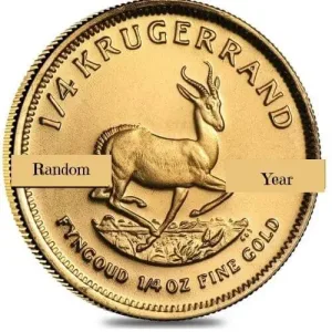 1/4 oz krugerrand South African gold coin (Random Year) 1/4 oz krugerrand South African gold coin (Random Year)