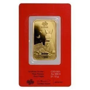 1 oz Gold Bar - PAMP Suisse Year of the Rabbit (In Assay) - Image 2