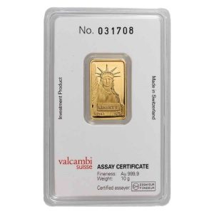 10 gram Credit Suisse Gold Bar Statue of Liberty (In Assay) 10 gram Credit Suisse Gold Bar Statue of Liberty (In Assay)
