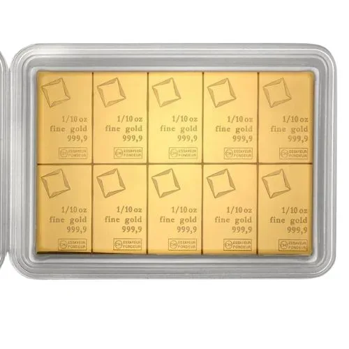 10 x 1/10 oz Valcambi Gold CombiBar (In Assay)