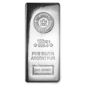 100 oz Silver Bar Royal Canadian Mint(.9999 fine,New) 100 oz Silver Bar Royal Canadian Mint(.9999 fine,New)