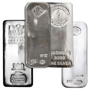 100 Oz Silver Bar - Random Design 100 Oz Silver Bar - Random Design