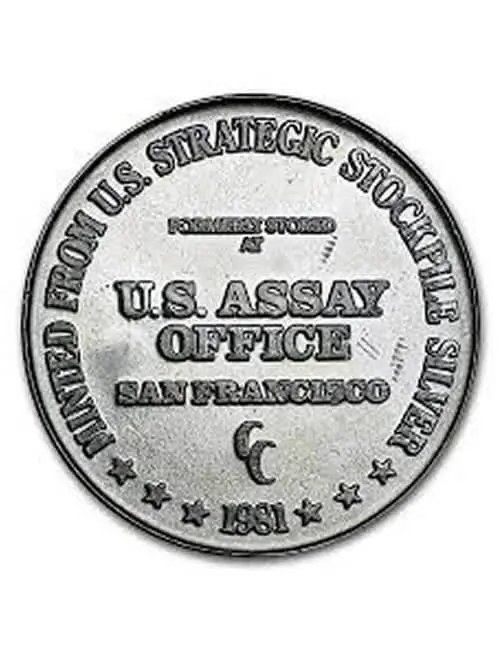 1981 US Assay Office Silver Coin - 1 Oz Silver Round
