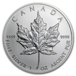 1 oz Silver Canadian Maple Leaf Coin (Random Year) BU 1 oz Silver Canadian Maple Leaf Coin (Random Year) BU