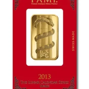 2013 PAMP Suisse White Snake 1 Oz Gold Bar (In Assay) 2013 PAMP Suisse White Snake 1 Oz Gold Bar (In Assay)