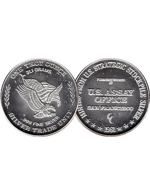 1981 US Assay Office Silver Coin - 1 Oz Silver Round - Image 2