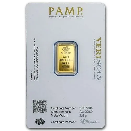 2.5 Gram Gold Bar - PAMP Suisse Lady Fortuna (In Assay) - Image 2