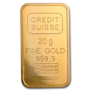 20 Gram Vintage Gold Bar Credit Suisse (Assay) 20 Gram Vintage Gold Bar Credit Suisse (Assay)