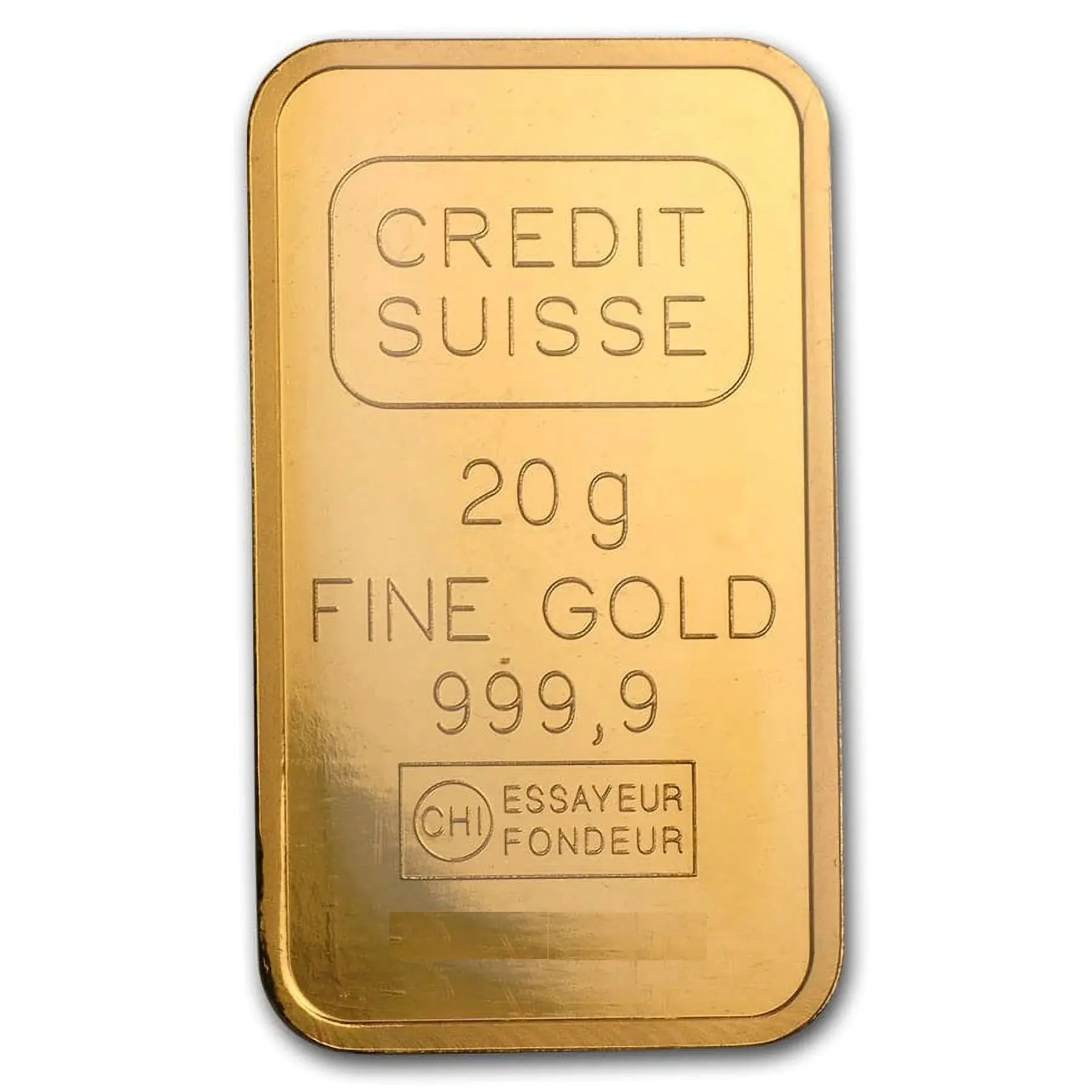 20 Gram Vintage Gold Bar Credit Suisse (Assay)
