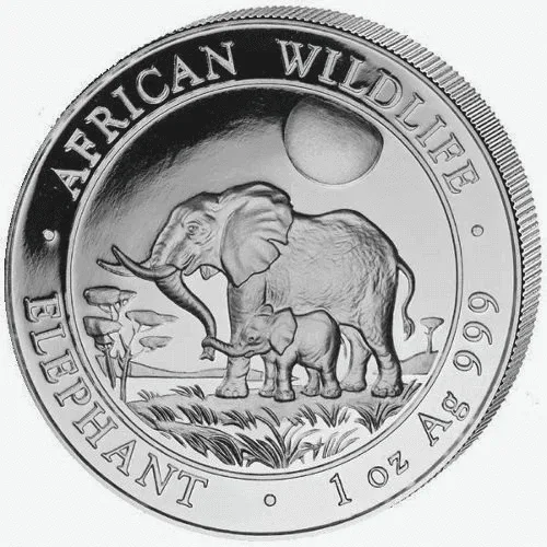 2011 1 oz Somalian Elephant Silver Coin(BU)