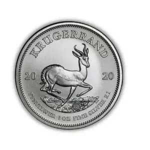 South African 1 oz Silver Krugerrand Coin (Random Year) South African 1 oz Silver Krugerrand Coin (Random Year)