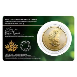 1 oz Gold Maple Leaf Single Sourced Mine 2022 RCM BU (Assay Card) 1 oz Gold Maple Leaf Single Sourced Mine 2022 RCM BU (Assay Card)