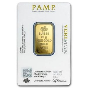 20 Gram PAMP Suisse Gold Bar - Lady Fortuna(In Assay) 20 Gram PAMP Suisse Gold Bar - Lady Fortuna(In Assay)
