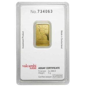 5 Gram Credit Suisse Gold Bar Statue of Liberty (In Assay) 5 Gram Credit Suisse Gold Bar Statue of Liberty (In Assay)