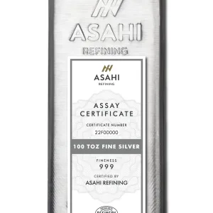 100 oz Asahi Silver Bar 100 oz Asahi Silver Bar