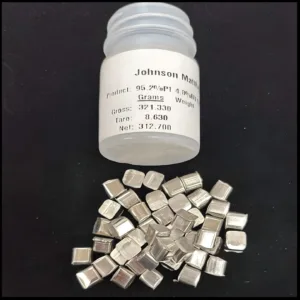 JM 95.2 Pt. /4.8% Ru - Platinum Casting Grain (Per Ounce) JM 95.2 Pt. /4.8% Ru platinum casting grain, one ounce package