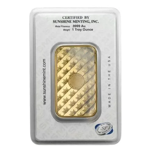 1 oz Gold Bar Sunshine Mint New Design (In TEP Packaging) - Image 2
