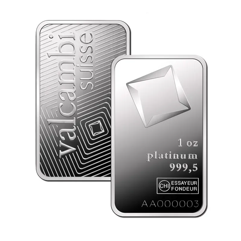 1 oz Platinum Bar - Valcambi (In Assay)