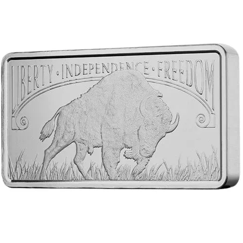 10 oz Silver Liberty Trade Buffalo Bars (New) - Image 3