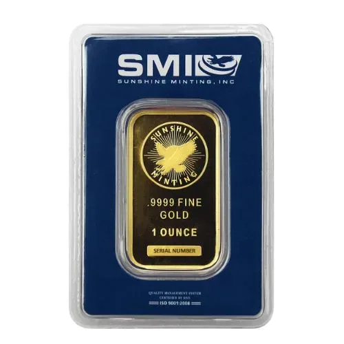 1 oz Gold Bar Sunshine Mint New Design (In TEP Packaging)