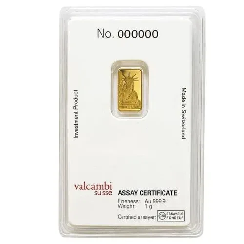 Credit Suisse 1 gram gold bar Statue of Liberty (New Assay)