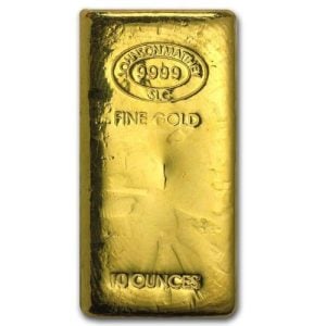 10 oz Gold Bar-Secondary Market .9999 Fine 10 oz Gold Bar-Secondary Market .9999 Fine