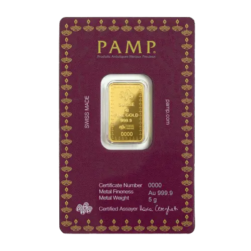 Diwali - Lakshmi 5g Gold Bar 2023 - Image 2