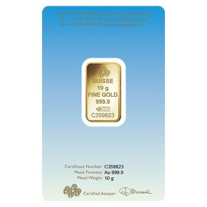 10 Gram PAMP Suisse Gold Bar - Lakshmi (In Assay) 10 Gram PAMP Suisse Gold Bar - Lakshmi (In Assay)