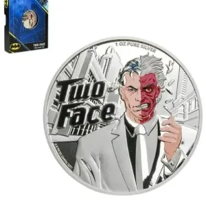 Samoa 1 oz DC Comics Two-Face Supervillain Silver Coin 2022 Samoa 1 oz DC Comics Two-Face Supervillain Silver Coin 2022