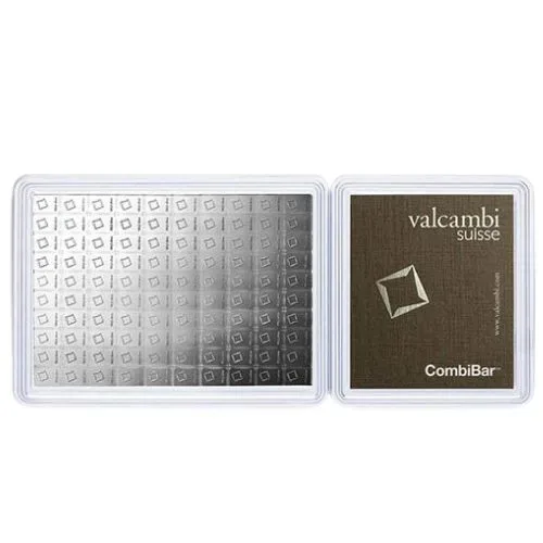 100 x 1 Gram Valcambi Silver CombiBar