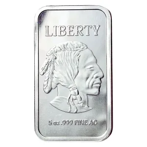 5 oz Random Brand 999 Silver Bar 5 oz Random Brand 999 Silver Bar