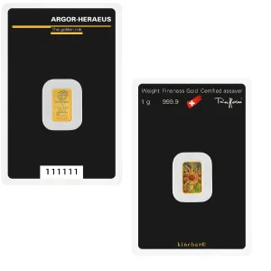 1 Gram Argor Heraeus Kinebar Gold Bar (In Assay) 1 Gram Argor Heraeus Kinebar Gold Bar (In Assay)