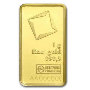 1 Gram Valcambi Gold Bar (New w/ Assay) 1 Gram Valcambi Gold Bar (New w/ Assay)
