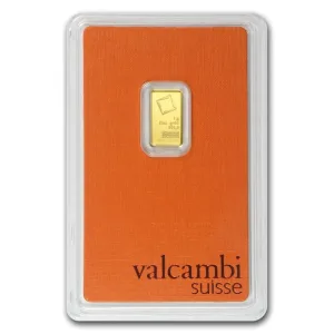1 Gram Valcambi Gold Bar (New w/ Assay) 1 Gram Valcambi Gold Bar (New w/ Assay)