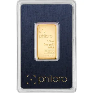 Philoro 1/2 oz Gold Bar 999.9 Fine Philoro 1/2 oz Gold Bar 999.9 Fine