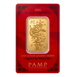 2025 1 oz Gold Bar PAMP – Legend of the White Snake Goddess 2025 1 oz Gold Bar PAMP – Legend of the White Snake Goddess