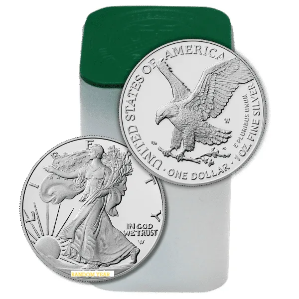 1 oz American Eagle Silver Coin- Tube of 20 Random Years BU