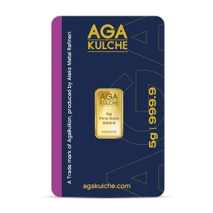 5 Gram Gold Bar- AGA KULCHE .9999 5 Gram Gold Bar- AGA KULCHE .9999