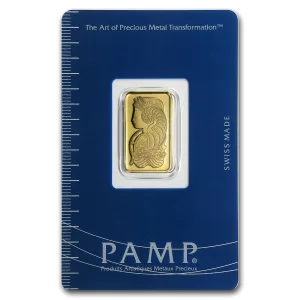 Vintage Assay - 5 gram Gold Bar PAMP Suisse Lady Fortuna .9999 fine Vintage Assay - 5 gram Gold Bar PAMP Suisse Lady Fortuna .9999 fine