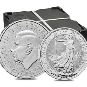 Great Britain 1 oz Silver Britannia Coins BU Random Years Tube of 25 Great Britain 1 oz Silver Britannia Coins BU Random Years Tube of 25