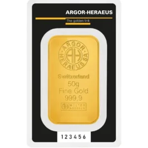 50 Gram Argor Heraeus Gold Bar (In Assay) 50 Gram Argor Heraeus Gold Bar (In Assay)