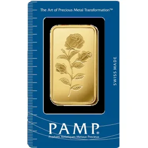 100 Gram PAMP Suisse Gold Bar – Rosa (In Assay) 100 Gram PAMP Suisse Gold Bar – Rosa (In Assay)