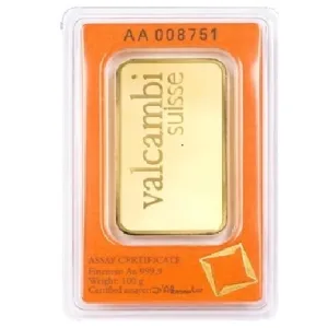 Valcambi 100 Gram Gold Bar (New In Assay) Valcambi 100 Gram Gold Bar (New In Assay)