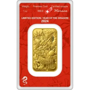 2024 Year Of The Dragon 1 oz Argor Heraeus Gold Bar (In Assay) 2024 Year Of The Dragon 1 oz Argor Heraeus Gold Bar (In Assay)