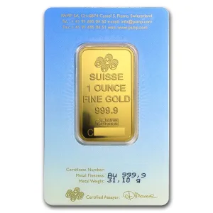 1 oz PAMP Suisse Gold Bar - Am Yisrael Chai (in Assay) .9999 Fine 1 oz PAMP Suisse Gold Bar - Am Yisrael Chai (in Assay) .9999 Fine