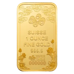 1 oz PAMP Suisse Good Luck Yellow Dragon Gold Minted Bar (in Assay) 1 oz PAMP Suisse Good Luck Yellow Dragon Gold Minted Bar (in Assay)