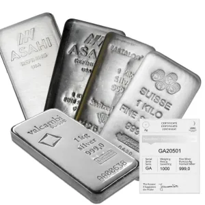 1 Kilo Silver Bar - Random Brand W / Assay 1 Kilo Silver Bar - Random Brand W / Assay