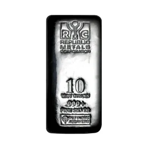 10 oz Random Brand 999 Silver Bar 10 oz Random Brand 999 Silver Bar
